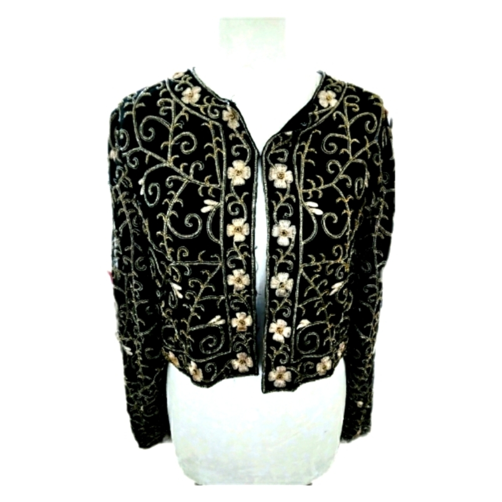 Vintage Laurence Kazar silk beaded jacket
